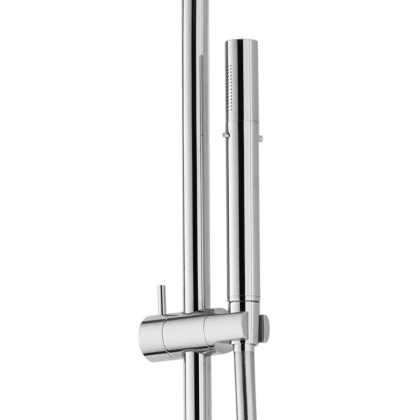 ECO-CVD-01 Душевая стойка со смесителем для ванны, верхний душ диаметр 25,5 см, ручной душ двухфункциональный, хром ECO-CVD-01 Душевая стойка со смесителем для ванны, верхний душ диаметр 25,5 см, ручной душ двухфункциональный, хром