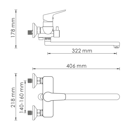 Lippe 4502L Смеситель для ванны с длинным изливом Wasserkraft Lippe 4502L Смеситель для ванны с длинным изливом Wasserkraft