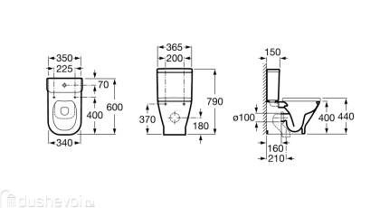 THE GAP Чаша для напольного унитаза, двойной выпуск