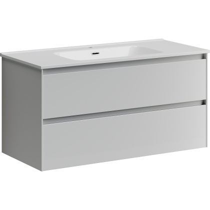 Тумба подвесная SANCOS Cento 990х450х500, c двумя ящиками оснащенными доводчиками, белый глянец, арт.CN100W Тумба подвесная SANCOS Cento 990х450х500, c двумя ящиками оснащенными доводчиками, белый глянец, арт.CN100W
