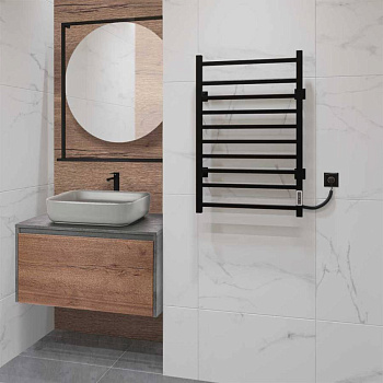 Полотенцесушитель электрический Vincea VTD-1LBE 50x80, черный, таймер