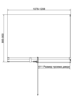 Душевой уголок Экстенза (Extenza) VSR-4EX101190CLGM, 1000/1100*900, вороненая сталь, стекло прозрачное