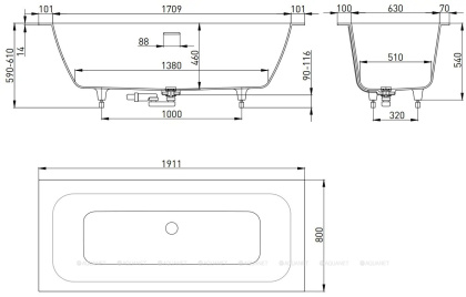 Ванна из искусственного камня Salini S-Sense Orlando Axis 190х80 103311M, глянцевая