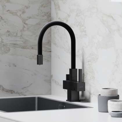 Смеситель для кухни SANCOS Arno с возможностью подключения фильтра для воды, цвет матовый черный, арт. SC4005MB