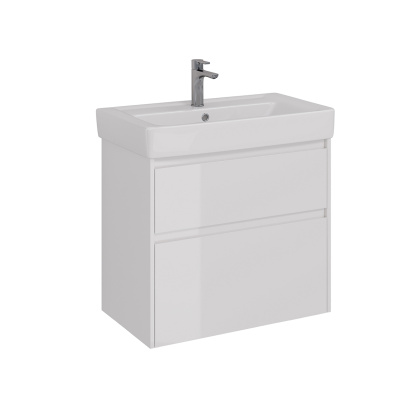 Тумба Lemark COMBI 80см под 1 раковину, подвесная/напольная, 2 ящика, цвет корпуса, фасада: Белый глянец Тумба Lemark COMBI 80см под 1 раковину, подвесная/напольная, 2 ящика, цвет корпуса, фасада: Белый глянец