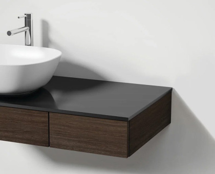 Модуль 120 см под раковину с выдвижным ящиком, правосторонний, темный вяз