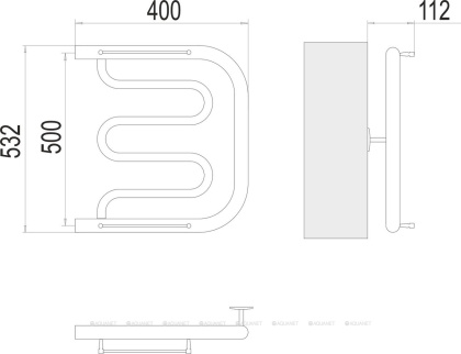 Полотенцесушитель Terminus Фокстрот 1" БШ 500х400
