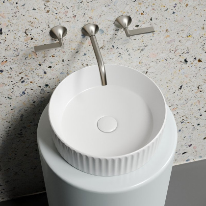 Умывальник чаша накладная круглая (цвет Белый Матовый) Element 360*360*115мм