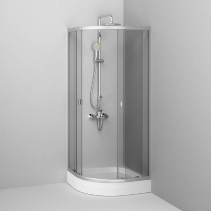 W88E-205-080MT64 X-Joy Twin Slide,  Душевое ограждение c поддоном, 80x80, профиль мат Хром