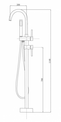 Смеситель Timo Saona 2300/03Y-CR напольный черный Смеситель Timo Saona 2300/03Y-CR напольный черный