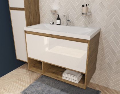 Тумба подвесная под умывальник Monaсo Wood 900х480 1 ящик (ШхГхВ) 898х476х607 Тумба подвесная под умывальник Monaсo Wood 900х480 1 ящик (ШхГхВ) 898х476х607