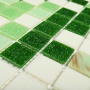 Мозаика Grass Grass белый зеленый 32,7см*32,7см*4мм (1уп/20шт/2,138м2) стекло, м2