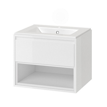 Тумба под раковину EXCELLENT Tuto 60 см (белый/белый), 1 ящик