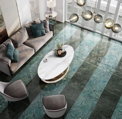 Риальто зеленый темный лаппатированный обрезной 60x60x0,9