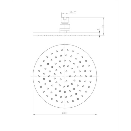 Верхний душ OMNIRES D=20 см WG120BL (черный BLM)