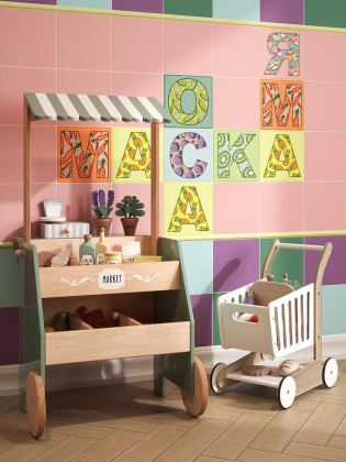 Керамический декор HGD\A562\5107 Сад-огород красный (20см*20см*6,9мм) (10шт/0,4м2) Помидор, шт.