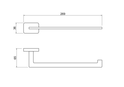Полотенцедержатель AQUATEK, матовый черный AQ4319MB ЛИБРА