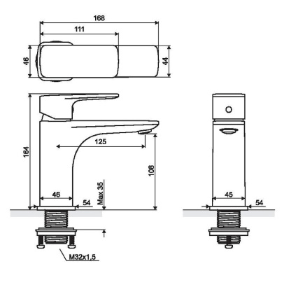 Смеситель для умывальника EXCELLENT Keria AREX.2001CR (хром)