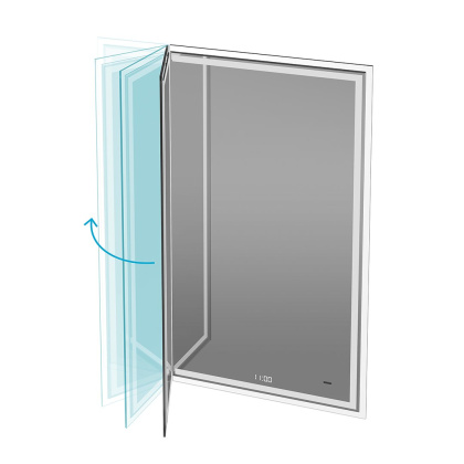 Зеркало TECNO M 65 с поворотной дверцей, подсветкой и функцией антизапотевание, белое