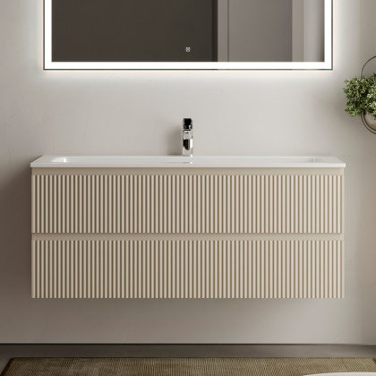 Тумба подвесная SANCOS Snob R 1195х445х500, c двумя ящиками оснащенными доводчиками, Beige Soft, арт.SNR120CE