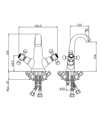 Смеситель д/раковины GIRONA, арт.01100GR Смеситель д/раковины GIRONA, арт.01100GR