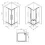 W84G-403-9090-MT Душевое ограждение Func Square Slide 90х90, мат хром, прозрачное W84G-403-9090-MT Душевое ограждение Func Square Slide 90х90, мат хром, прозрачное