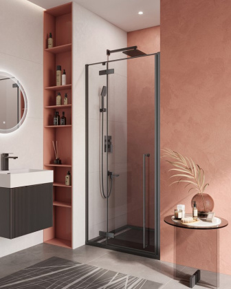 LINER-B-12-90-C-Cr-L Душевой уголок, Условный размер, мм:900x1950 Габариты с диапазоном регулировок, мм:(890-905)x1950 