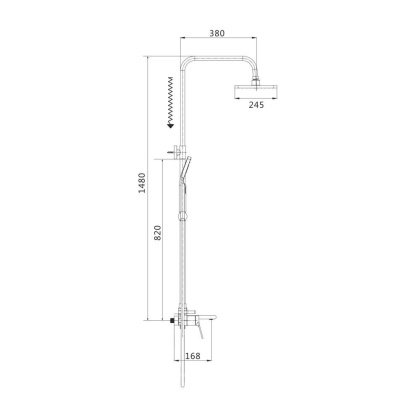 Душевая система Shevanik, латунь S8336 хром
