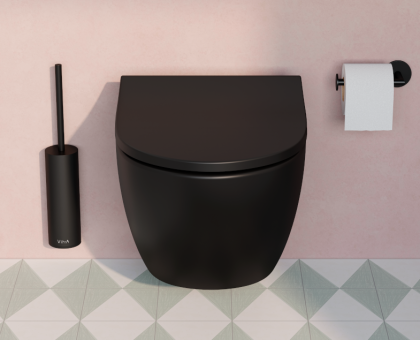 Безободковый подвесной унитаз VitrA Sento, матовый черный