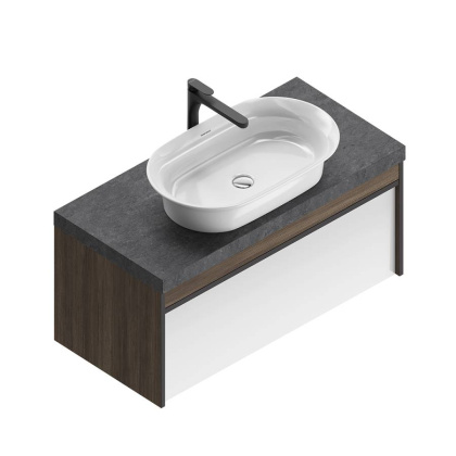 Тумба MODULA подвесная 100 с ящиком 1+1, арабика MO.100.1+1\AR