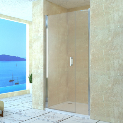 Душевая дверь RGW LE-08, 06120815-11, 150 х 195 см распашная, стекло прозрачное, хром