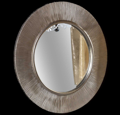 Зеркало SHINE серебро глянец с подсветкой d82 528-SL light Boheme