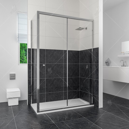 Душевой уголок RGW CL-45, 04094549-11, 140 х 90 x 185 см, дверь раздвижная, стекло прозрачное, хром