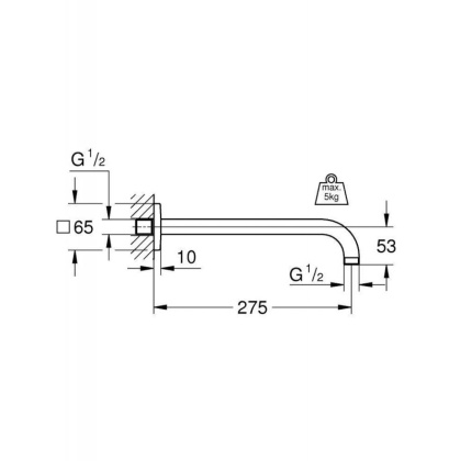 Душевой кронштейн GROHE Rainshower neutral 275 мм, хром (27488000) Душевой кронштейн GROHE Rainshower neutral 275 мм, хром (27488000)