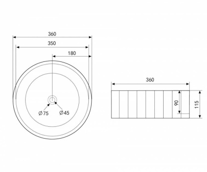 Раковина Abber Bequem 36х36 AC2111