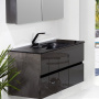 Тумба без раковины Vallessi 80*46cm АНТРАЦИТ глянец 2 полки 837-080-A glossy Boheme