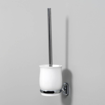 Щетка для унитаза подвесная, 11х36х13,5 см, хром и белый, K-24127