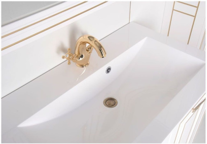 Мебель для ванной Aquanet Паола 90 белый/золото (литьевой мрамор)