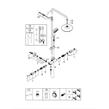 Душевая система Grohe Tempesta 27922001 хром Душевая система Grohe Tempesta 27922001 хром