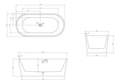 Акриловая ванна Abber 170х80 AB9209MW