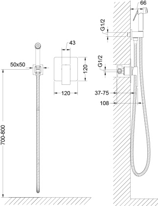 Смеситель Timo Selene 2089/03SM с гигиеническим душем, черный