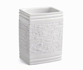 Стакан для зубных щеток Main, 6,3х10,2х7,7 см, белый, K-4728