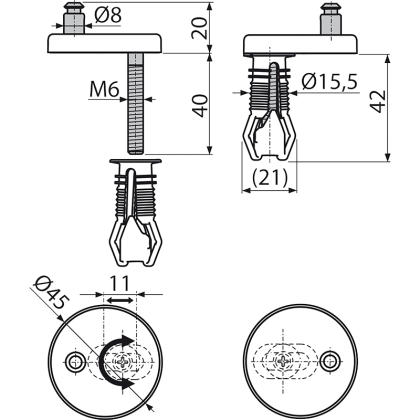 Петли с верхним монтажом, пластиковая крышка Петли с верхним монтажом, пластиковая крышка