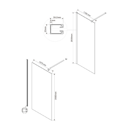 Душевая перегородка Walk-In VSW-1H110CL,1100*2000, хром, стекло прозрачное Душевая перегородка Walk-In VSW-1H110CL,1100*2000, хром, стекло прозрачное