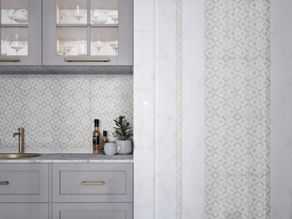 Декор OS\A19\15135 Сибелес белый 15*40*8 (уп\10шт), шт