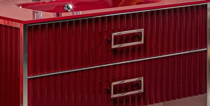 Тумба MONACO 100см h84см бордо глянец + хром под раковину моноблок 866-100-RCR Boheme