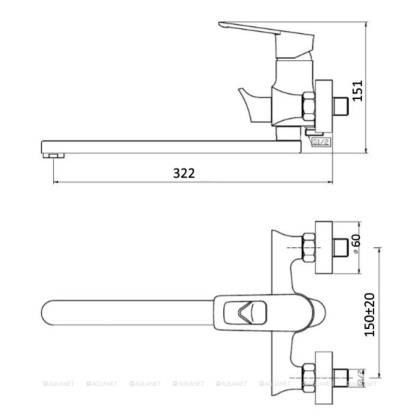 Смеситель для ванны/душа Agger Brave A2321100 с душевым набором Смеситель для ванны/душа Agger Brave A2321100 с душевым набором