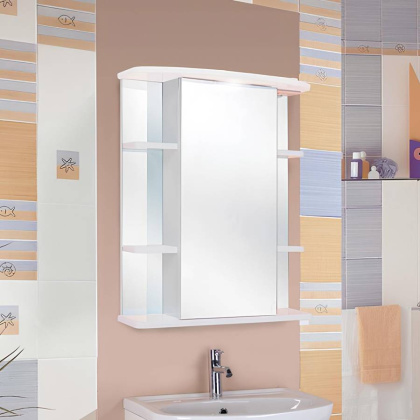 Шкаф-зеркало Onika Глория 60 белый, правый, с подсветкой