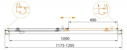 Душевая дверь GIUBILEO-BF-1-120-CP-Cr Условные размеры, мм:1200х1950 Габариты с диапазоном регулировок, мм:(1175-1205)х1950 Ширина входа, мм:490  Душевая дверь GIUBILEO-BF-1-120-CP-Cr Условные размеры, мм:1200х1950 Габариты с диапазоном регулировок, мм:(1175-1205)х1950 Ширина входа, мм:490