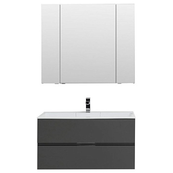 Мебель для ванной Aquanet Алвита 100 серый антрацит